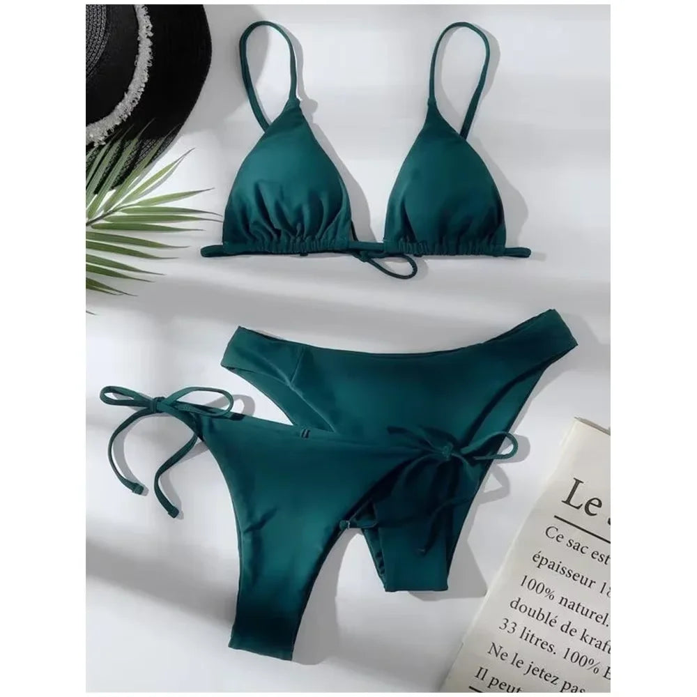 3 Pack Two Bottoms Push Up Bikini Sets Swimsuit Low And Mid Waist Three Piece Swimwear Bathing Suit The Clothing Company Sydney