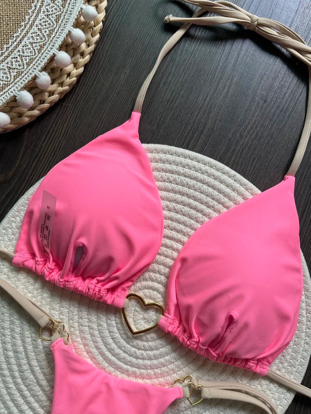 Halter Solid color Bikini Set Women's Swimsuit Two piece Triangle Thong Swimwear Bathing Suit The Clothing Company Sydney
