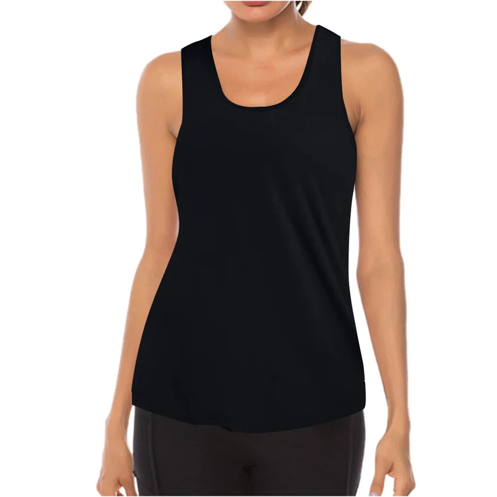 Women's Yoga Tops Loose Thin Sports Vest Breathable Sleeveless T-shirt Gym Fitness Running Shirts Tank Tops - The Clothing Company Sydney