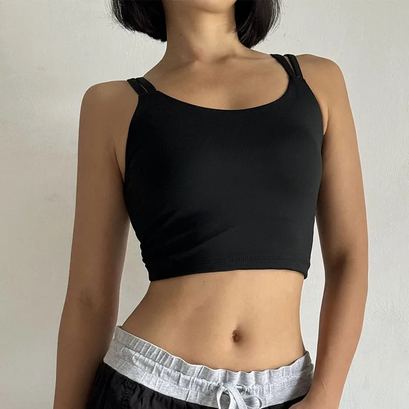 Women's Sports Bras Fitness Top Lingerie, Push Up Fixed Pad Yoga Bra Knotted Back Running Vest Gym Tops The Clothing Company Sydney