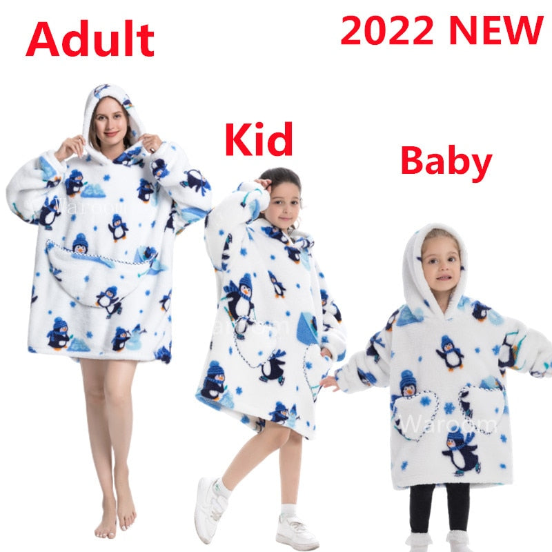 Oversized Hooded Blanket for Adult Child Wearable Blankets for Winter Warm Outdoor Hoodie Sweatshirt The Clothing Company Sydney