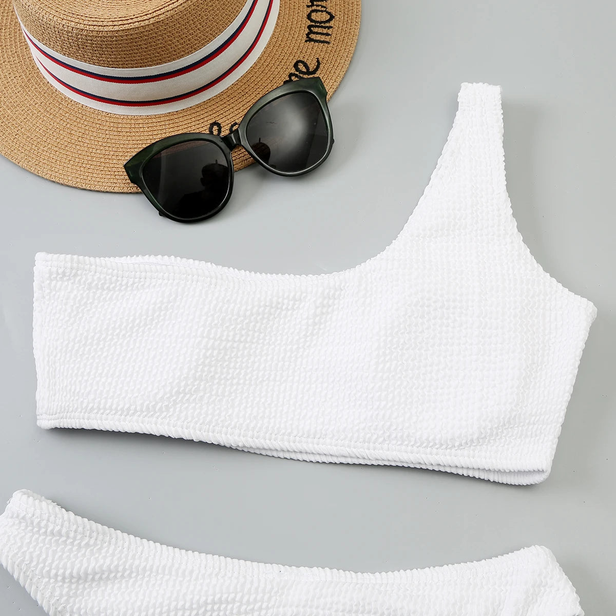 One Shoulder Bikini Women Swimwear Swimsuit Solid Beachwear Bathers Bathing Suit The Clothing Company Sydney
