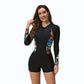 Long-Sleeve Surfing Suit One Piece Swimsuit Bathing Suit Quick Dry Adult Diving Clothes Women's Swimwear - The Clothing Company Sydney