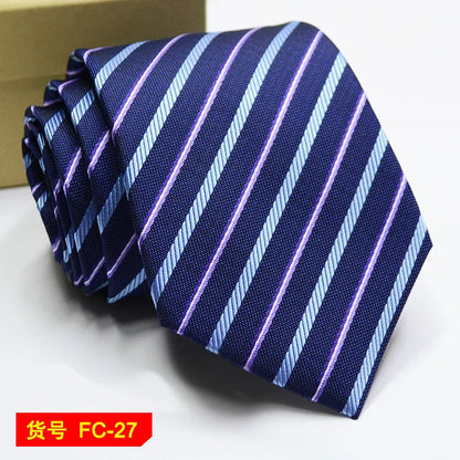 Men's Jacquard Ties – 7-8cm Floral & Solid Neckties The Clothing Company Sydney