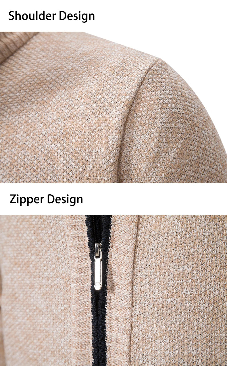 Men's Casual Stand Collar Sweater Zipper Cardigan The Clothing Company Sydney