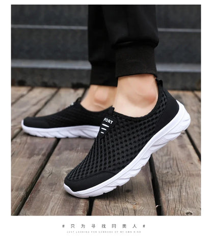 Lightweight Casual Breathable Slip on Male Casual Sneakers Anti-slip Men's Flats Outdoor Walking Shoes - The Clothing Company Sydney