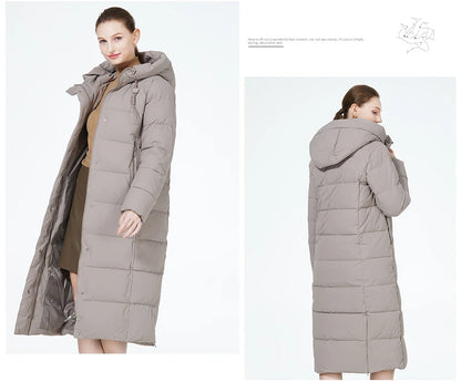 Maxi Long quilted coat elegant thick cotton jacket winter women's Outerwear with hood The Clothing Company Sydney