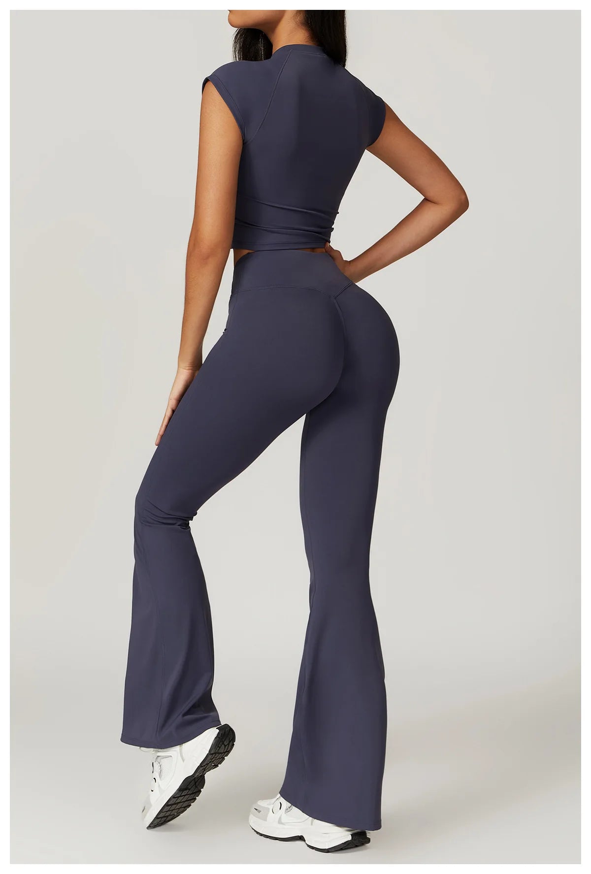 Women's Yoga Gym Activewear 2 Piece Set Sport Suit Workout Short Sleeve Crop Top High Waist Leggings Short Fitness Sports Wear