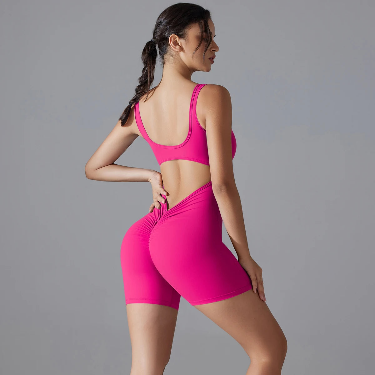 One Piece V Back Sports Jumpsuit Gym Romper Sleeveless Sportswear Bodysuit Women's Casual One-Piece Suit Yoga Clothing Set The Clothing Company Sydney