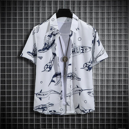 Men's Tropical Short Sleeve Printed Shirt  Unisex  Casual Tops - The Clothing Company Sydney