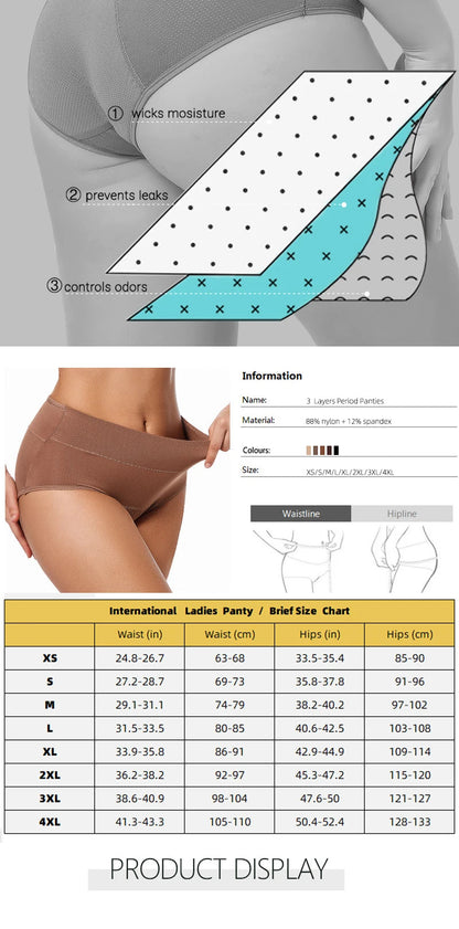 3 Layers Menstrual Panties Absorption Maternity Physiological Incontinence Breathable Briefs Waterproof Period Women's Underwear The Clothing Company Sydney