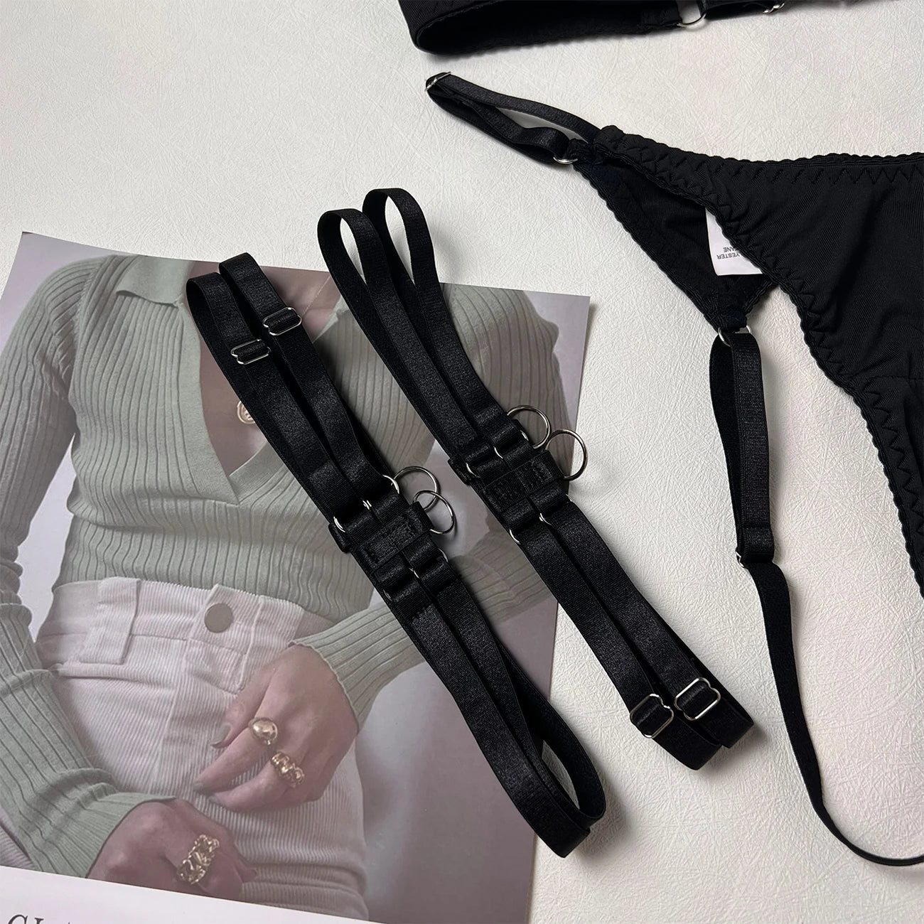 4 Piece Tassel Lingerie Bra Intimate Panties Outfit Sets - The Clothing Company Sydney