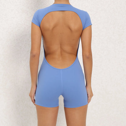 Backless Jumpsuit Gym Workout Yoga Women's Dance Fitness One Piece Sports Jumpsuit With Pads Playsuit - The Clothing Company Sydney