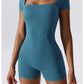 Summer Yoga Suit Women's Short One Piece Short Sleeve Gym Push Up Training Fitness Yoga Bodysuit Sportswear Outfit The Clothing Company Sydney