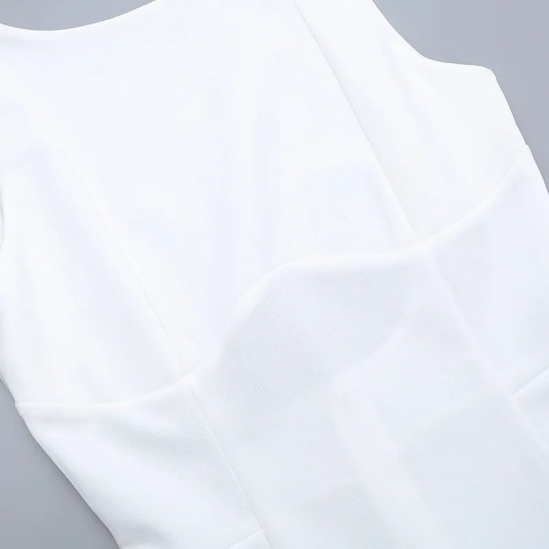 Women's Summer Short Backless Wedding Party Elegant Casual White Slip Sundress Sleeveless Dress - The Clothing Company Sydney