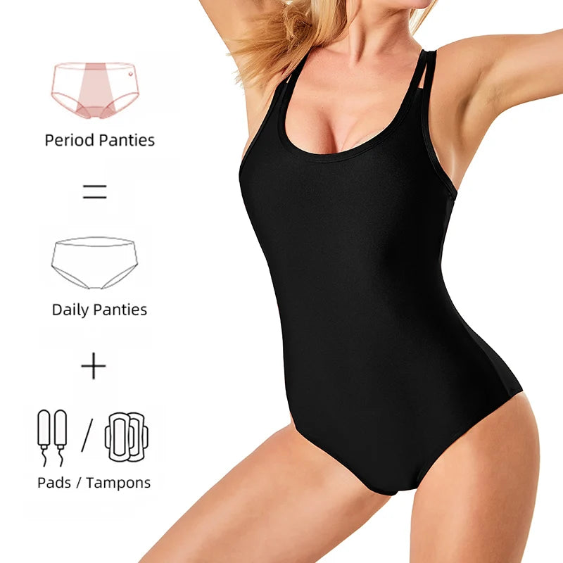 Menstrual Swimsuit Woman One Piece Period Swimwear Leak Proof Menstruation Period Underwear Absorbent Beachwear The Clothing Company Sydney