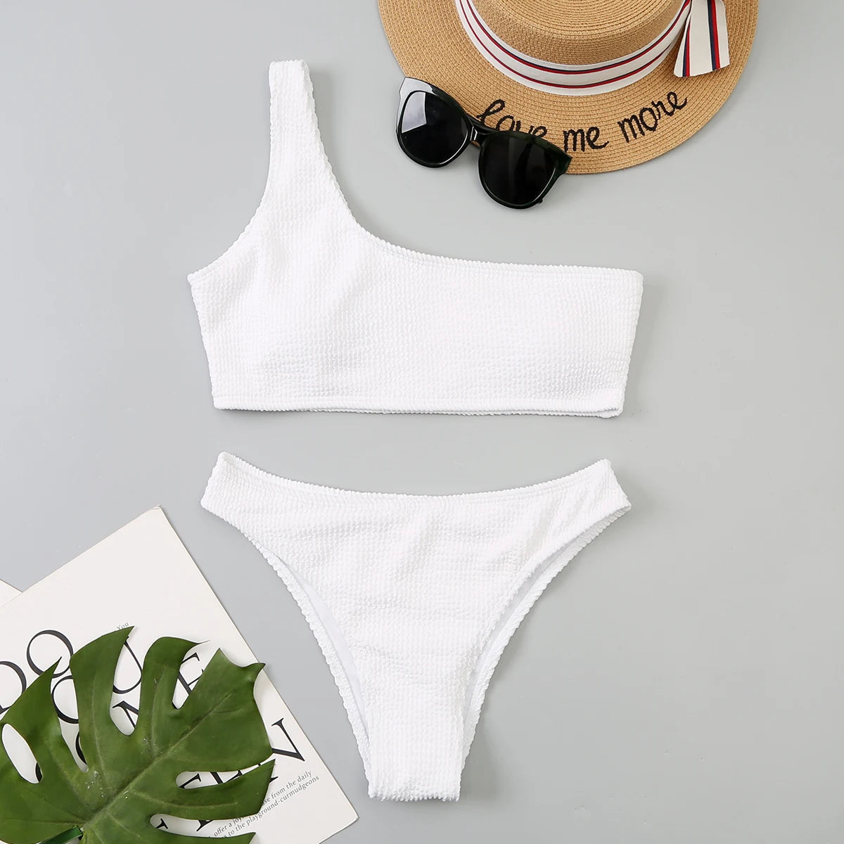 One Shoulder Bikini Women Swimwear Swimsuit Solid Beachwear Bathers Bathing Suit The Clothing Company Sydney