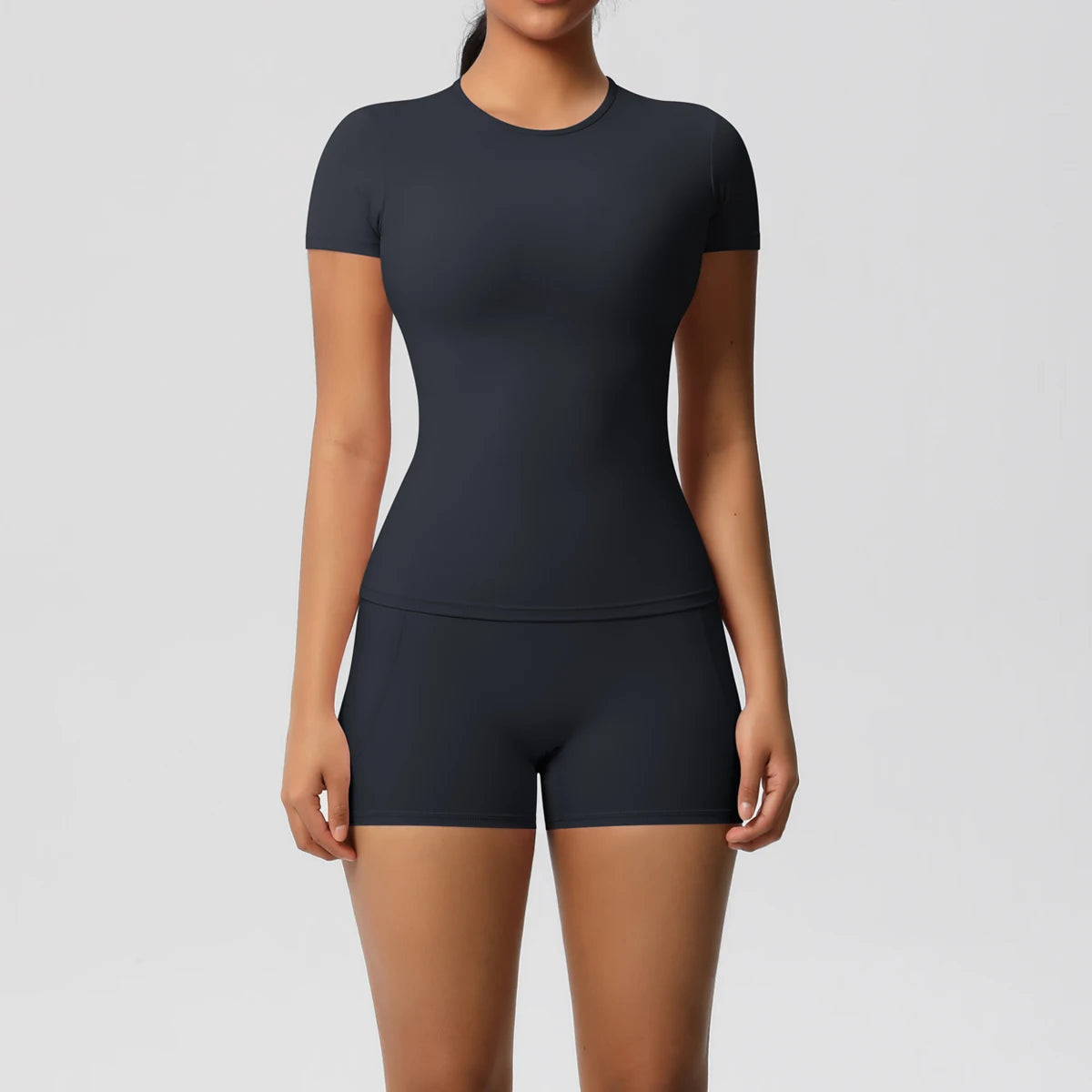 Workout Sportswear 2 Piece Piece Female Yoga Shirt Push Up Workout Clothes Outdoors Sport  High Waist  Fitness Sport Shorts - The Clothing Company Sydney