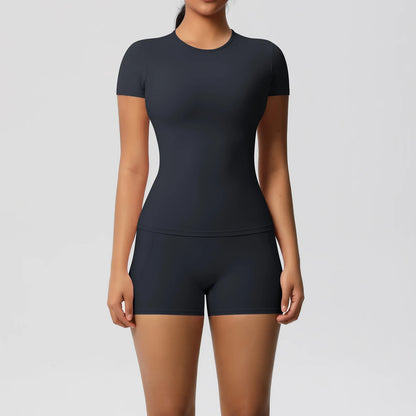 Workout Sportswear 2 Piece Piece Female Yoga Shirt Push Up Workout Clothes Outdoors Sport  High Waist  Fitness Sport Shorts - The Clothing Company Sydney