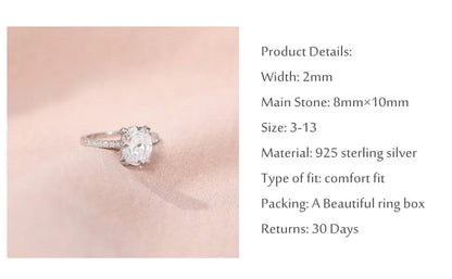 3ct 925 Sterling Silver Engagement Rings For Women Oval Cut Cubic Zircon Wedding Rings Jewelry The Clothing Company Sydney
