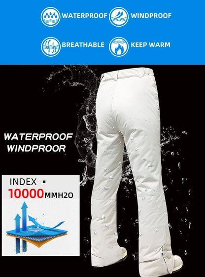 Women's Ski Suit Winter Waterproof Warm Hooded Windproof Raincoat Snow Pants Outdoor Snowboard Wear Set Skiing Overalls - The Clothing Company Sydney