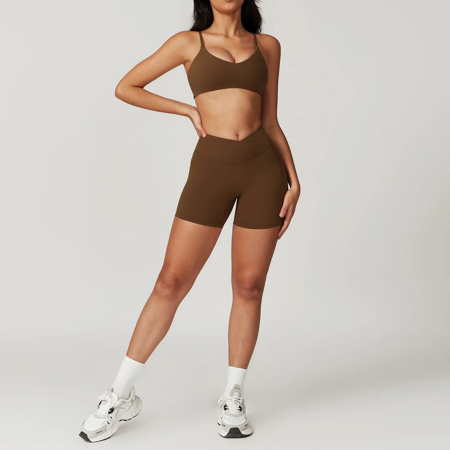 Women's Yoga Gym Activewear 2 Piece Set Sport Suit Workout Short Sleeve Crop Top High Waist Leggings Short Fitness Sports Wear