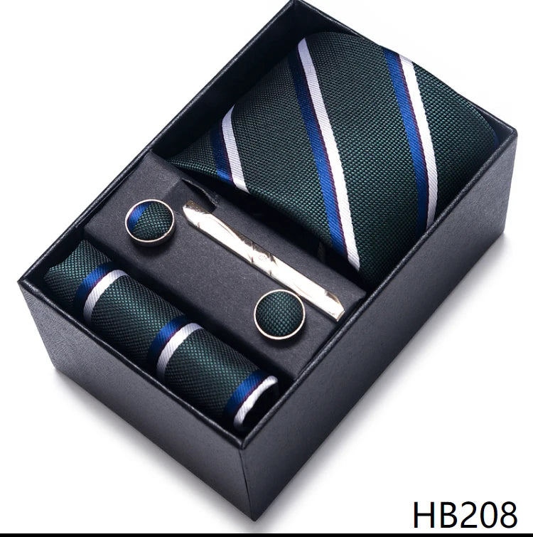 7.5 cm Business Ties Hanky Cufflink Set Tie Clips Green Necktie Corbatas For Men Wedding In Gift Box The Clothing Company Sydney