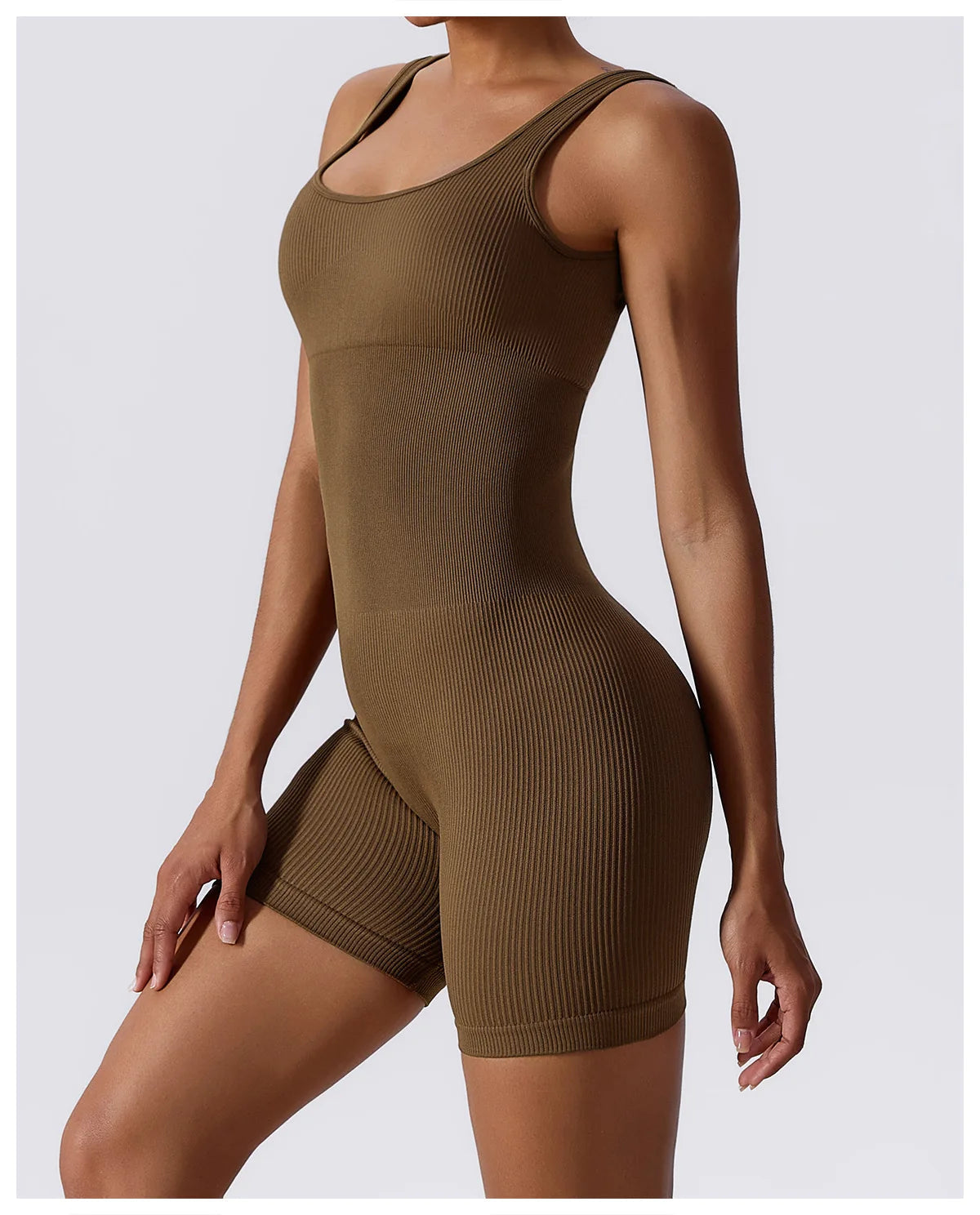 Women's Yoga Rompers One Piece Seamless Ribbed Jumpsuit Padded Sports Bra Romper Fashion Fitness Sportwear The Clothing Company Sydney