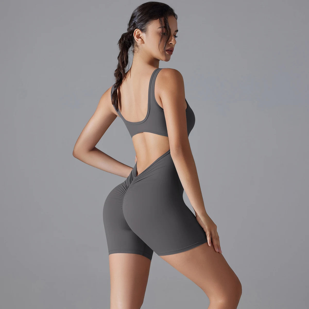 One Piece V Back Sports Jumpsuit Gym Romper Sleeveless Sportswear Bodysuit Women's Casual One-Piece Suit Yoga Clothing Set The Clothing Company Sydney