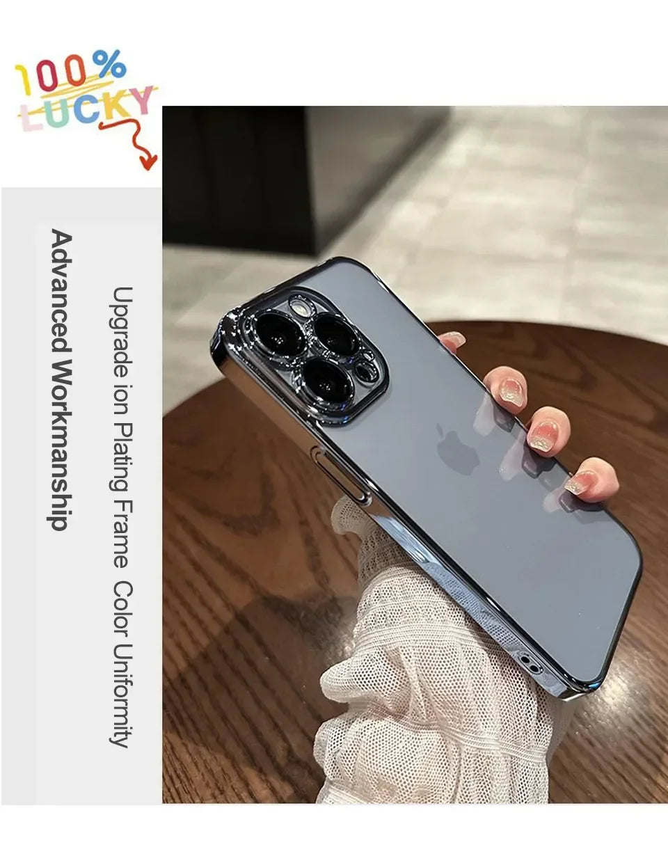 Plated Clear Case For IPhone 15 14 Pro Max Mini 15 Plus Shockproof Cover The Clothing Company Sydney