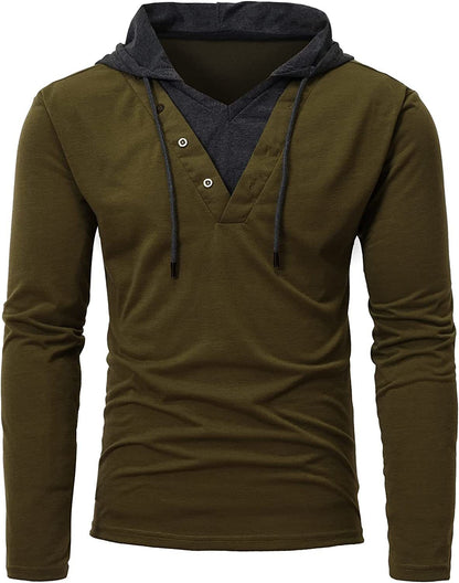 Men's Hoodies Sweatshirts Long Sleeve Solid Patchwork Single Breasted Drawstring Lightweight Casual Street Home Clothing Top The Clothing Company Sydney