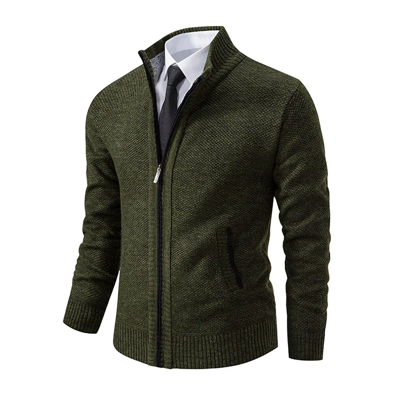 Men's Casual Stand Collar Sweater Zipper Cardigan The Clothing Company Sydney