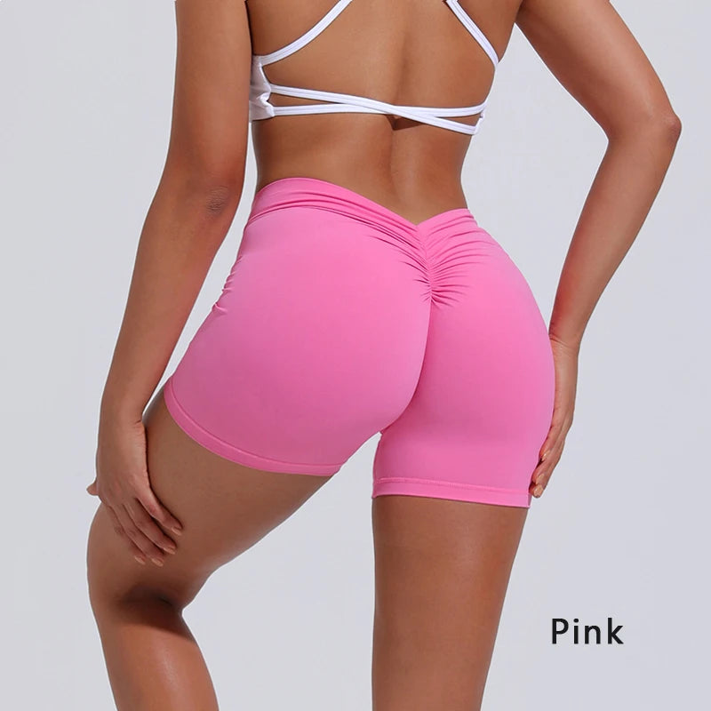 V-Back shorts High waist yoga women's training sports fitness pants Activewear Short - The Clothing Company Sydney