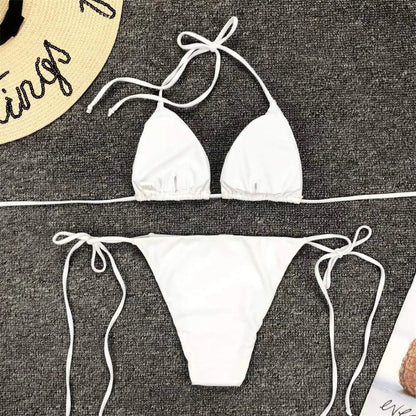 Neon Pink Brazilian Bikini Women Swimwear Halter Swimsuit Two piece Bikini set Bather Bathing Suit The Clothing Company Sydney