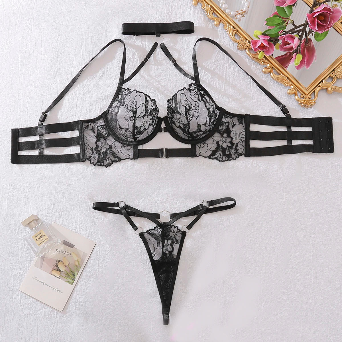 5 Piece Lingеrie Set Halter Bra Push Up Underwear G String Costume Fantasy Intimate Outfits The Clothing Company Sydney