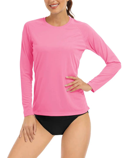 UPF 50+ Sun/Skin Protection Quick Dry T-Shirts Womens Long Sleeve Outdoor Performance Tee Shirts Summer Casual Tops The Clothing Company Sydney