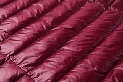 Women's Padded Hooded Long Jacket White Duck Down Overcoat Ultra Light Slim Solid Jackets Coat Portable Parkas - The Clothing Company Sydney