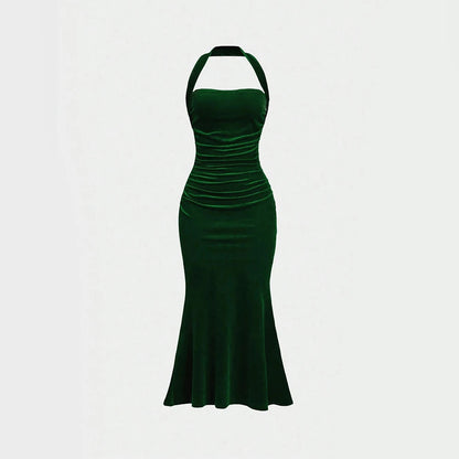 Women's Summer Elegant Plain Sleeveless Halter Neck Wrap Maxi Prom Dresses The Clothing Company Sydney
