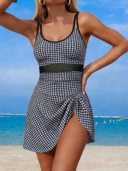 Mesh Pleated Monokini One Piece Swimsuit Solid Swimwear Beach Dress Swimming Bodysuit Beachwear The Clothing Company Sydney