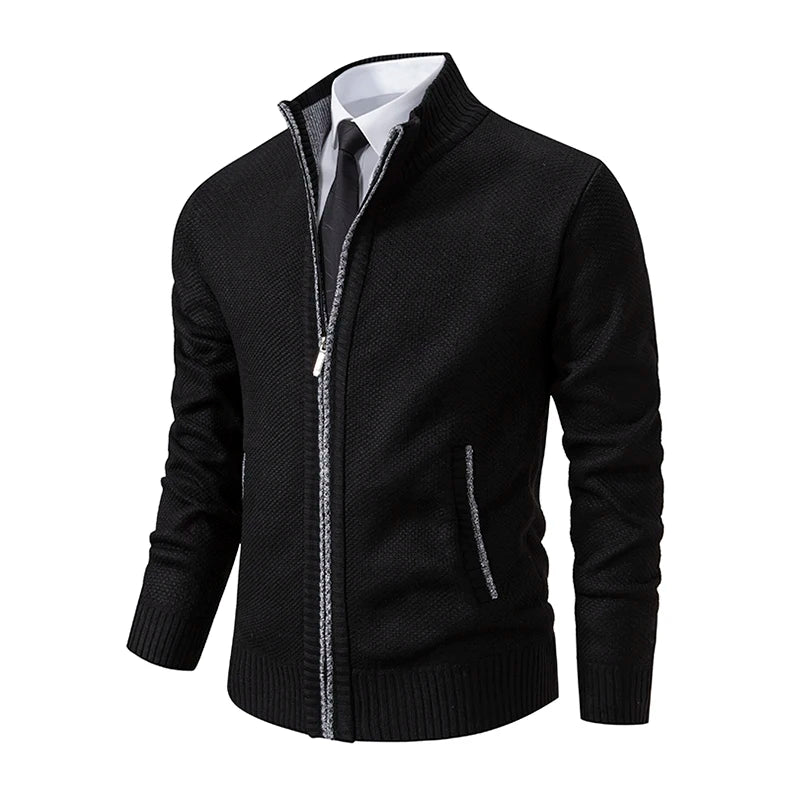 Men's Casual Stand Collar Sweater Zipper Cardigan The Clothing Company Sydney