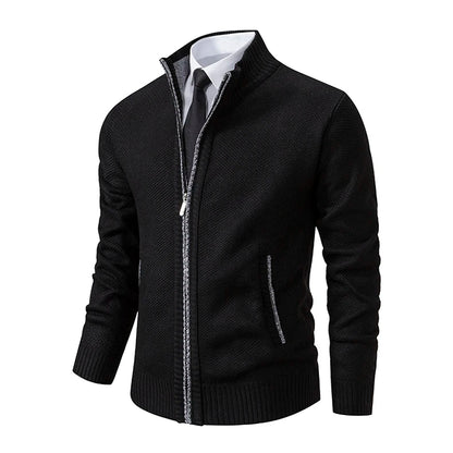 Men's Casual Stand Collar Sweater Zipper Cardigan The Clothing Company Sydney