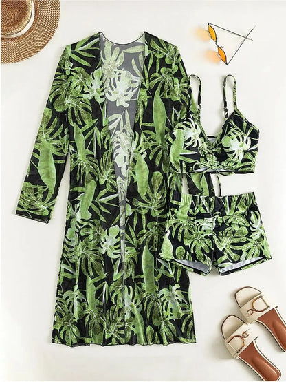 Print Three-Piece Swimsuits Tankini Sets Swimwear Push Up Beach Wear Bathing Suit Swimming Suit The Clothing Company Sydney