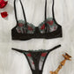 2 Piece Fancy Lingerie Floral Lace Bra Set Bilizna Luxury Well-Looking Underwear Fairy Fine Lace Exotic Set - The Clothing Company Sydney