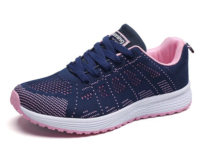 Women's Flats Fashion Lightweight Lace Up Round Toe Sneakers Walking Shoes - The Clothing Company Sydney