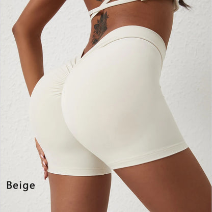 V-Back shorts High waist yoga women's training sports fitness pants Activewear Short - The Clothing Company Sydney