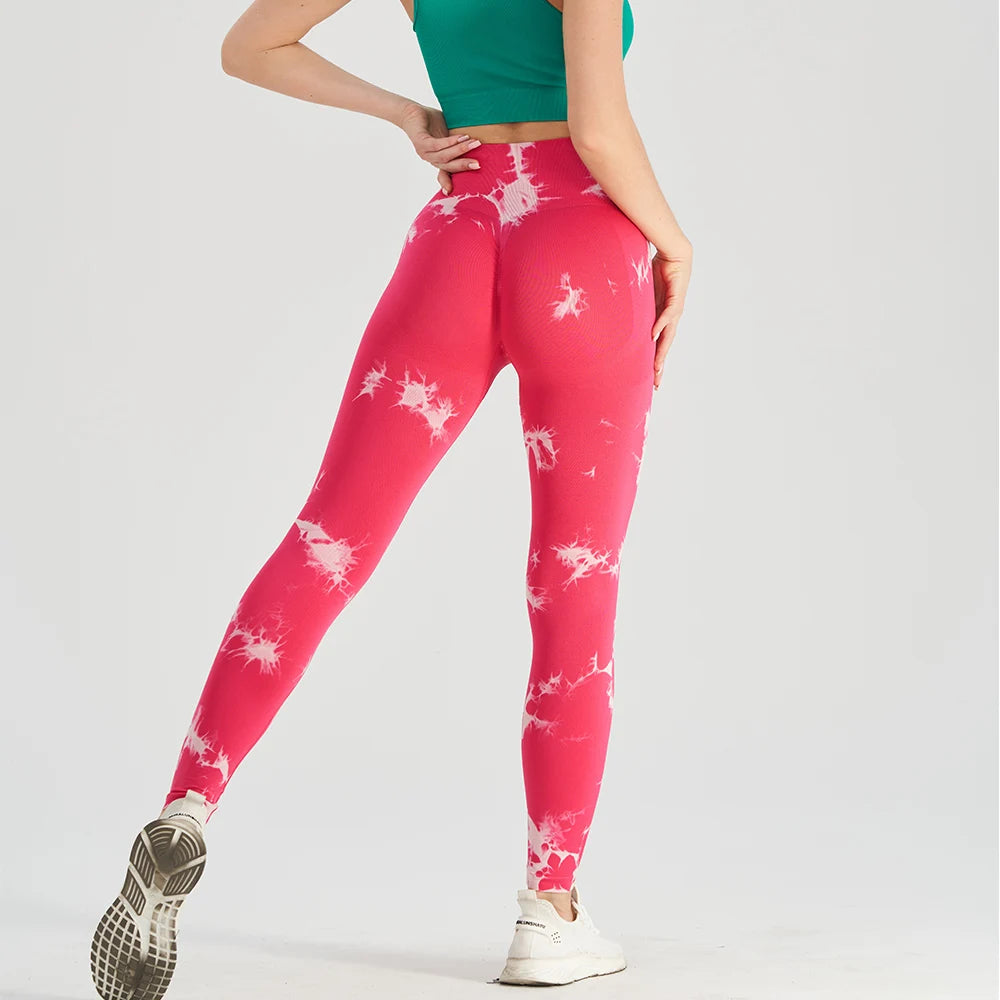 Seamless Tie Dye Bleach Sport Leggings Women Push Up Elastic Yoga Pants Fitness Gym Workout Tights Running Leggings The Clothing Company Sydney