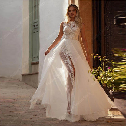 Elegant Halter Sleeveless Women Wedding Dresses A-Line Bridal Gowns The Clothing Company Sydney