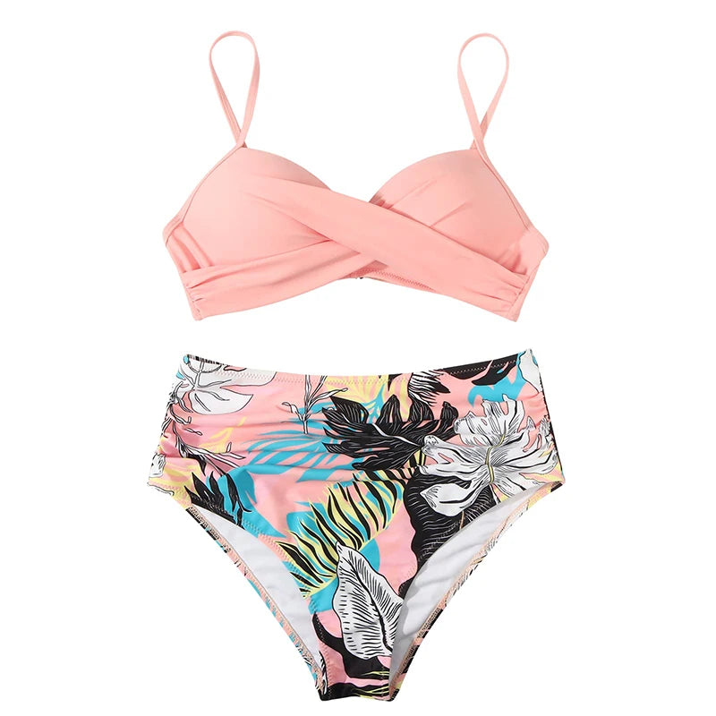 Two Piece Swimsuit Womens Bikini Set Beachwear Push Up Summer Bathing Suit Triangle Bikini Low Waist Swimwear - The Clothing Company Sydney