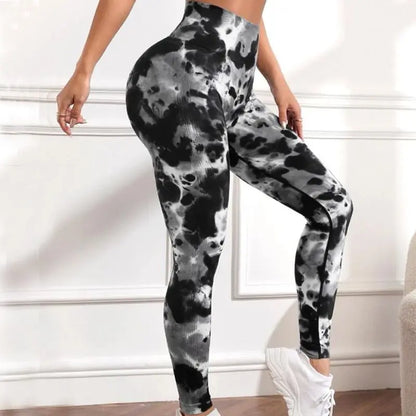 3D Print Tie Dye Sports Women Seamless High Waist Fitness Push Up Leggings Gym Clothing Workout Tights Pants - The Clothing Company Sydney