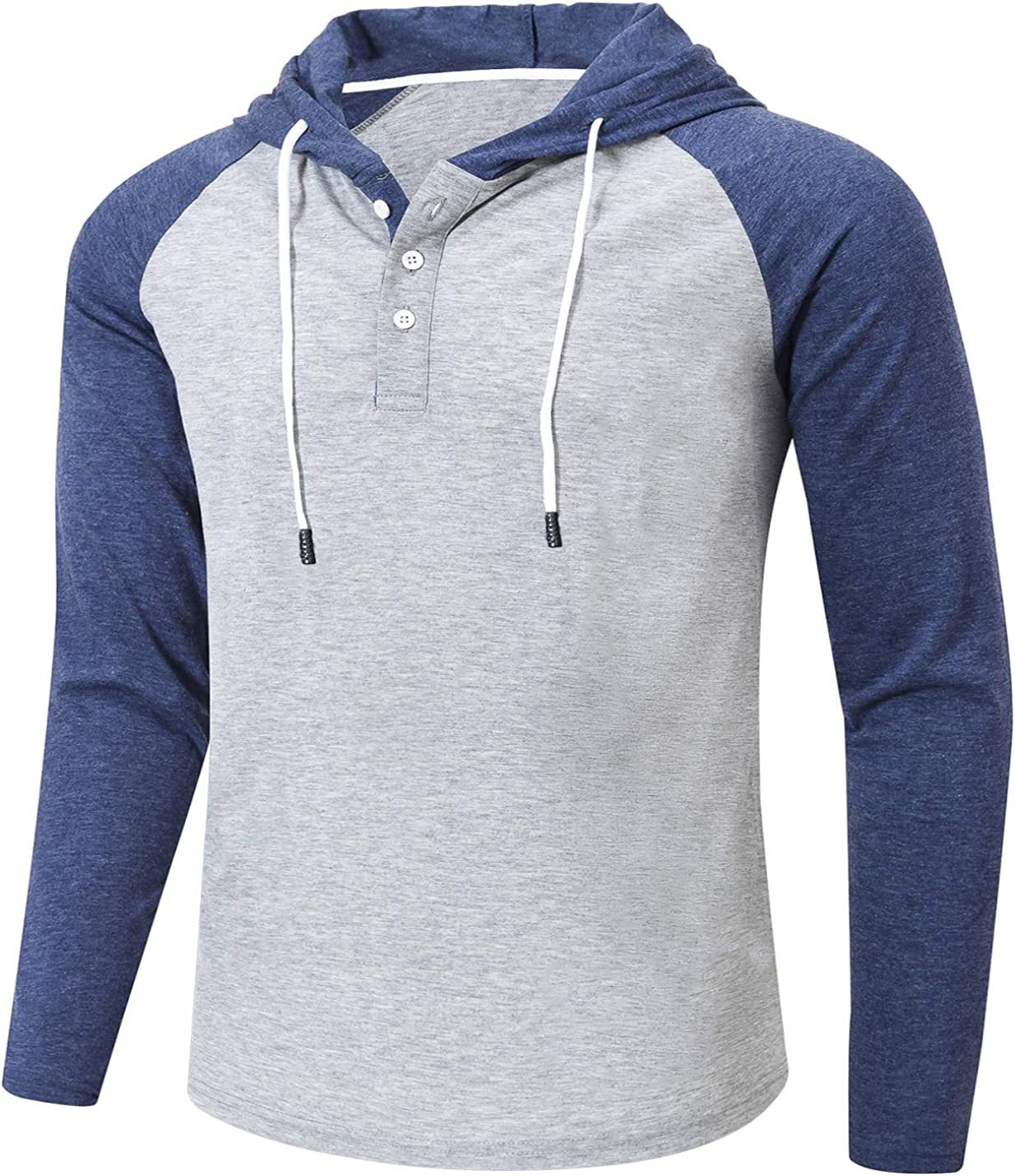 Men's Hoodies Sweatshirts Long Sleeve Solid Patchwork Single Breasted Drawstring Lightweight Casual Street Home Clothing Top The Clothing Company Sydney